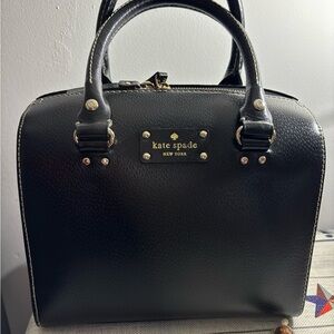 Kate Spade New York Wellesley Alessa Black Leather Satchel Crossbody Bag